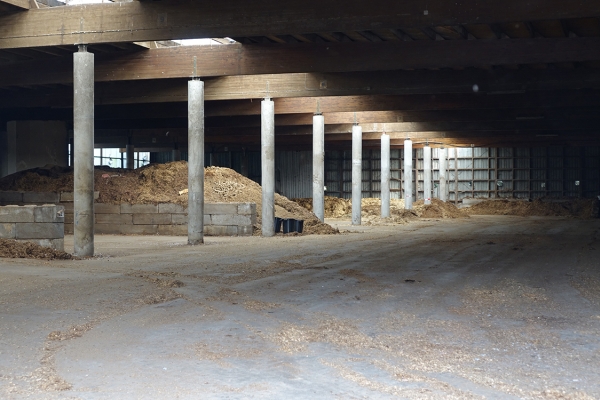 Hangar de stockage de la matière première - 2.400 m2 ©ValBiom