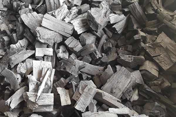 Charbon de bois en sortie de four