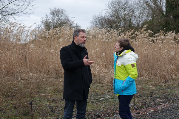 Rencontre à Saint-Ghislain entre Pascal Hillewaert (TOTAL Belgium) et Aricia Evlard (ValBiom) ©ValBiom