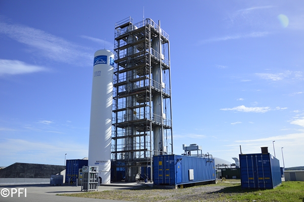 Colonne d'acier inoxydable du Energiepark PFI